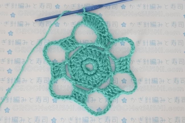 Flor de 6 pétalas de crochê - Passo-a-passo
