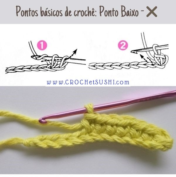 Ponto X no croche - Tipos de Pontos no Crochê