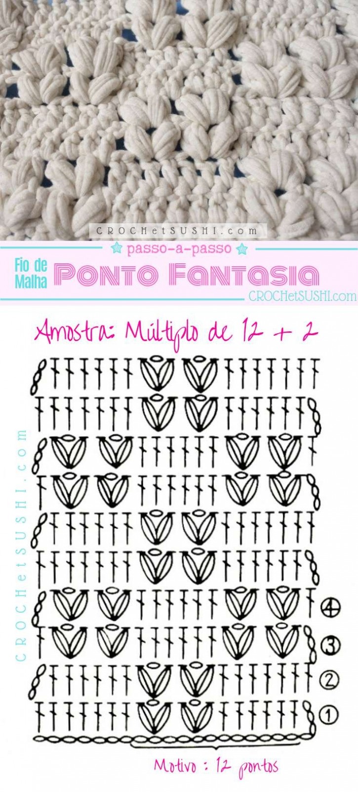 Ponto fantasia para fio de malha - fio-19001