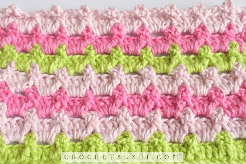 Ponto fantasia 1 de crochê passo-a-passo - crochet stitch step by step
