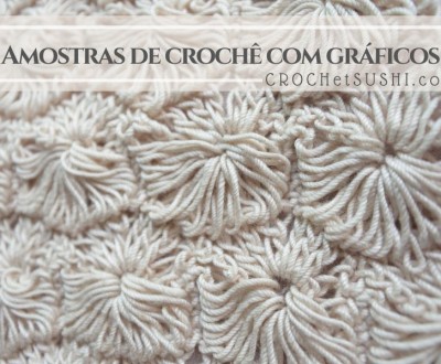 4 amostras de crochê com gráficos