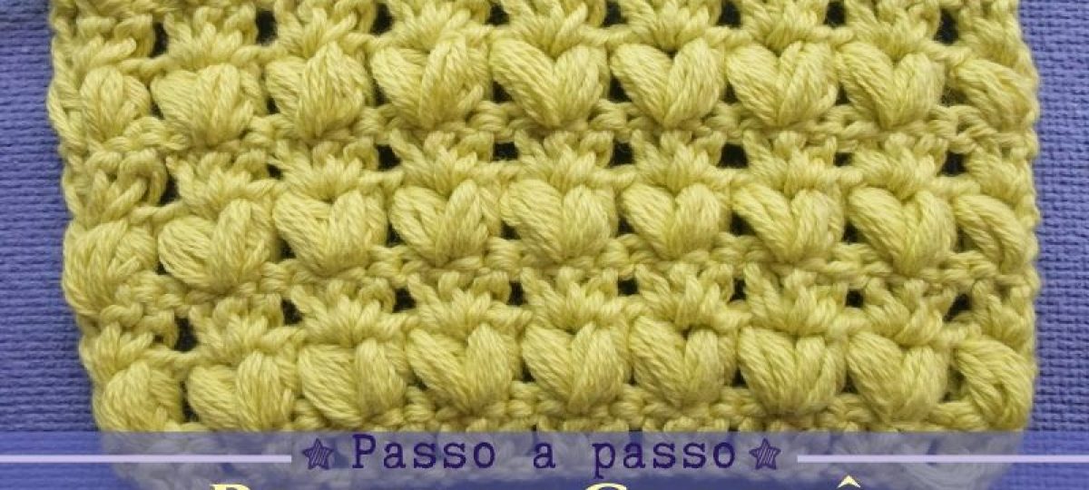 Amostra do ponto de crochê 2005 com gráfico e passo a passo.