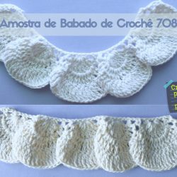 Amostra de babado de crochê passo a passo